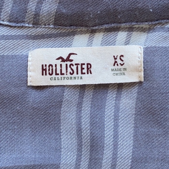 Hollister Grey/White Plaid Button Up Shirt - Picture 9 of 9